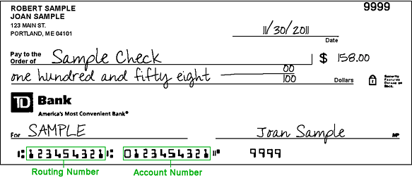 ¿Cómo llenar un cheque de TD Bank?