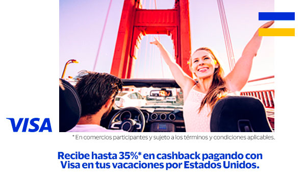 Cashback VISA 35% en US